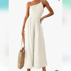 NWT Cream wide leg jumpsuit